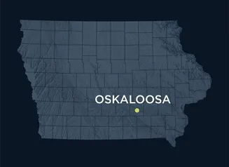 Map showing the location of Oskaloosa