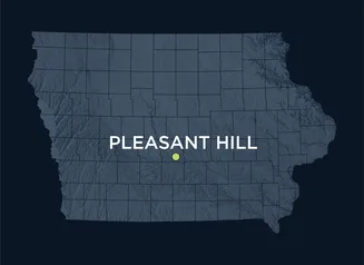 Map showing the location of Pleasant Hill, Iowa