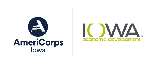 AmeriCorps Iowa logo, Iowa Economic Development logo