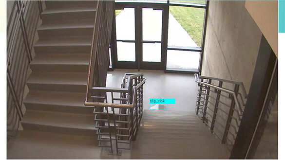 Staircase showing slip risk highlighted