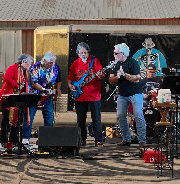 a band playing on the street