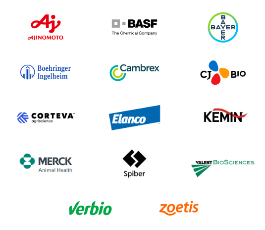 Ajinomoto, BASF, Bayer, Boehringer Ingelheim, Cambrex, CJ Bio, Corteva Agriscience, Elanco, Kemin, Merck Animal Health, Spiber, Valent BioSciences, Verbio, Zoetis