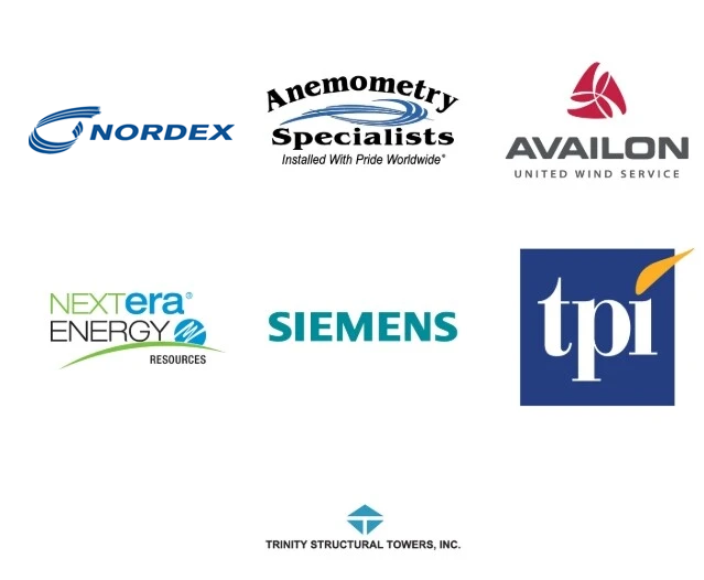 nordex, Anemometry Specialists, Availon, NEXTera Energy, Siemens, tpi, Trinity Structural Towers, Inc.