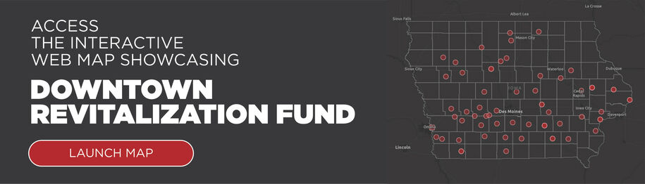 Link to interactive map application for Downtown Revitalization Fund awards. Link opens in a new window.